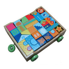 Brinquedos educativos carrinho de blocos de construção para crianças